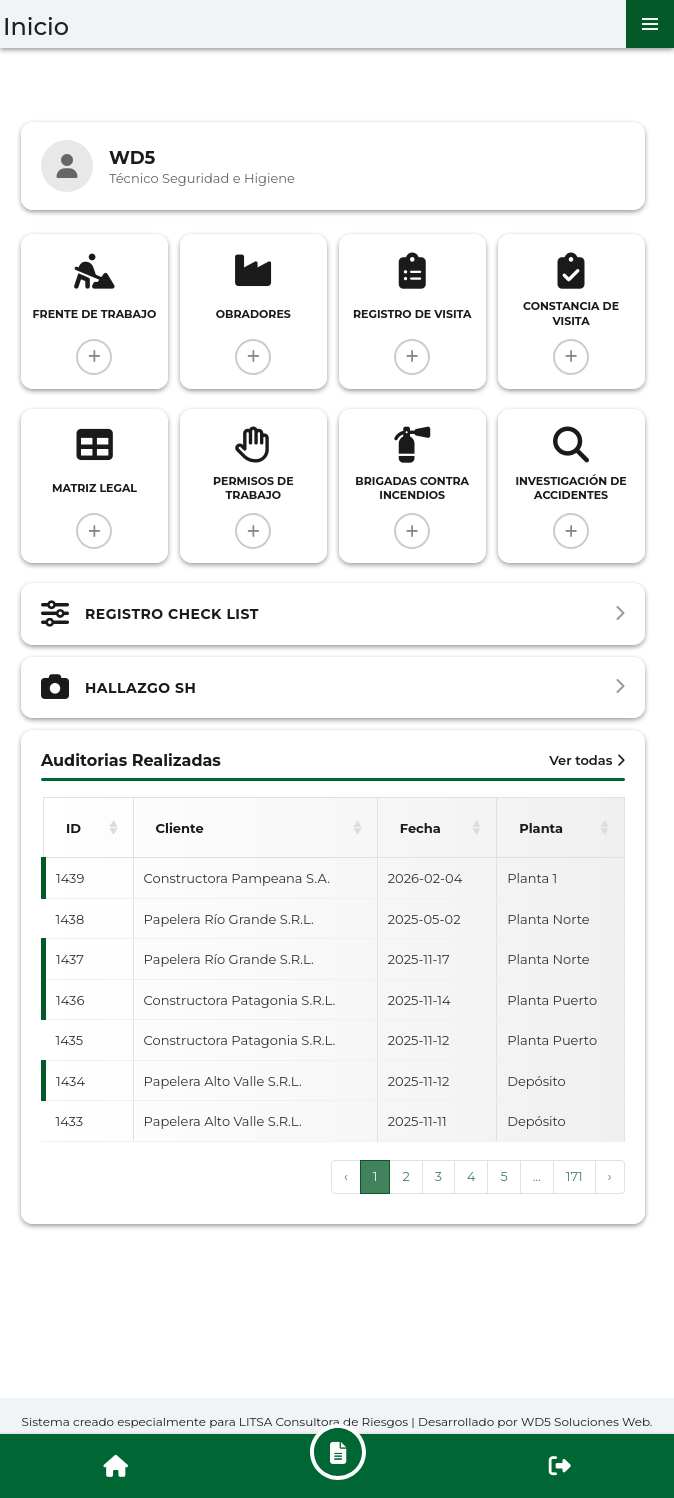 Tablero de LITSA360 con indicadores de cumplimiento